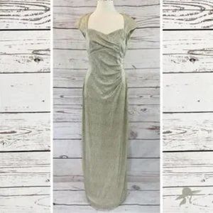 Lauren Ralph Lauren Evenings Light Gold Metalic Long Size 10